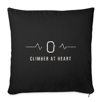Climber At Heart Heartbeat - Sofa pillowcase 17,3'' x 17,3'' (45 x 45 cm) - black - Front