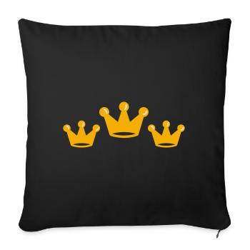 kronen - Housse de coussin décorative 45 x 45 cm - noir - Devant