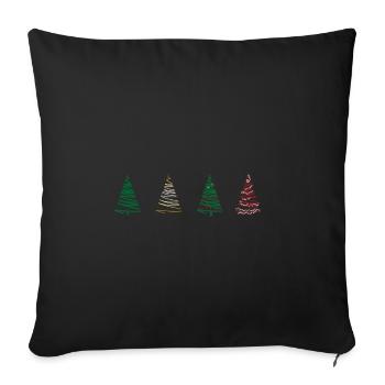 arbre de noël arbre de noël cadeau noël - Housse de coussin décorative 45 x 45 cm - noir - Devant