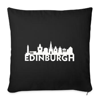 Edinburgh Scotland UK Skyline Gift Idea - Sofa pillowcase 17,3'' x 17,3'' (45 x 45 cm) - black - Front