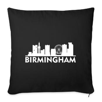 Birmingham England skyline gift idea UK - Sofa pillowcase 17,3'' x 17,3'' (45 x 45 cm) - black - Front