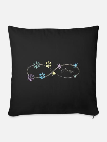 Tierliebe Hundepfoten - Sofakissenbezug 45 x 45 cm - Schwarz