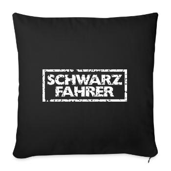 Schwarzfahrer (Vintage Weiß) - Sofakissenbezug 45 x 45 cm - Schwarz - Vorne