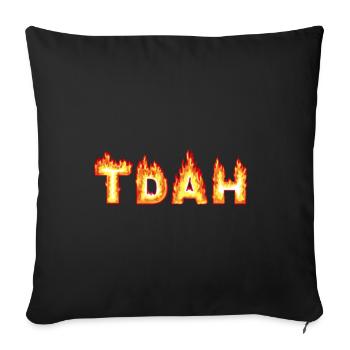TDAH Flammes - Housse de coussin décorative 45 x 45 cm - noir - Devant