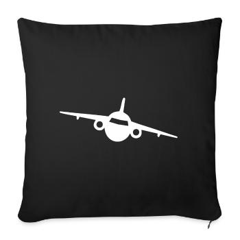 avion - Housse de coussin décorative 45 x 45 cm - noir - Devant