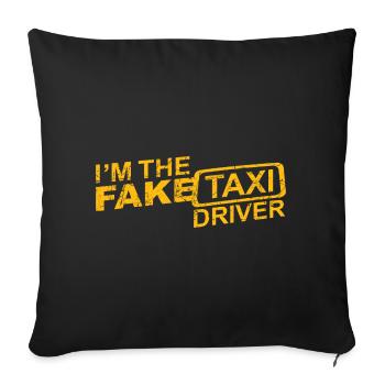 FAKE Taxi Driver with GRUNGE effect - Sofa pillowcase 17,3'' x 17,3'' (45 x 45 cm) - black - Front