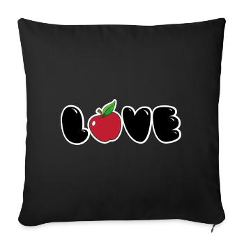 cool sweet love apple balloon gift - Sofa pillowcase 17,3'' x 17,3'' (45 x 45 cm) - black - Front