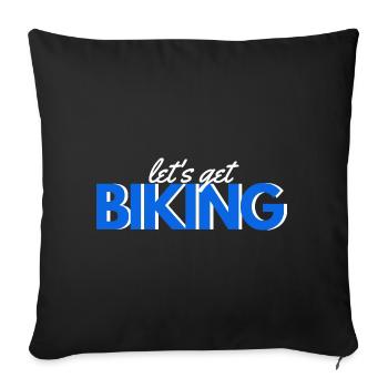Fahrradfahren - Sofakissenbezug 45 x 45 cm - Schwarz - Vorne
