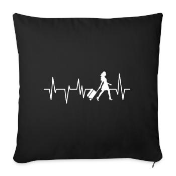 Travel Holiday Travel - Sofa pillowcase 17,3'' x 17,3'' (45 x 45 cm) - black - Front