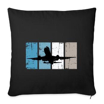 Flugzeug Pilot Luftfahrt - Sofakissenbezug 45 x 45 cm - Schwarz - Vorne