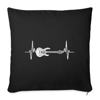 Guitar Heartbeat Guitarist - Housse de coussin décorative 45 x 45 cm - noir - Devant