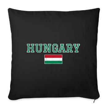 Hungary - Sofa pillowcase 17,3'' x 17,3'' (45 x 45 cm) - black - Front