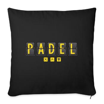 Padel - Cadeau padel - Housse de coussin décorative 45 x 45 cm - noir - Devant