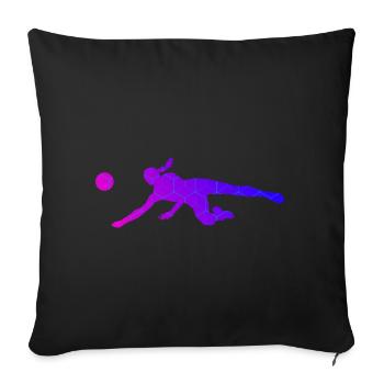 Joueurs de volleyball masculins Jeux de volleyball - Housse de coussin décorative 45 x 45 cm - noir - Devant