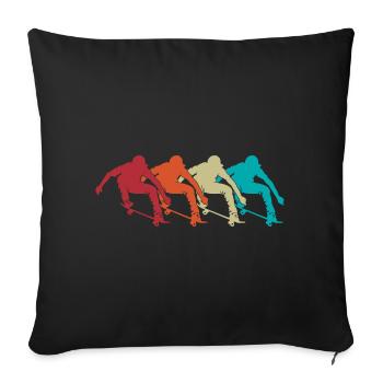 Skater Skateboard - Housse de coussin décorative 45 x 45 cm - noir - Devant