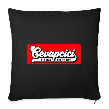 Colors can be changed | Cevapcici - Balkan Grill - Sofa pillowcase 17,3'' x 17,3'' (45 x 45 cm) - black - Front