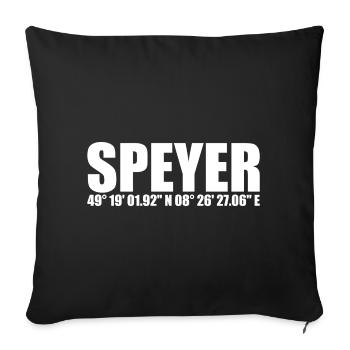 Speyer Koordinaten - Sofakissenbezug 45 x 45 cm - Schwarz - Vorne