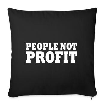 People not profit - Sofa pillowcase 17,3'' x 17,3'' (45 x 45 cm) - black - Front
