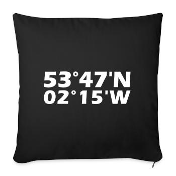 Burnley Koordinaten - Sofakissenbezug 45 x 45 cm - Schwarz - Vorne