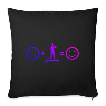 Standup Paddle Sup Standup Paddle Hommes - Housse de coussin décorative 45 x 45 cm - noir - Devant
