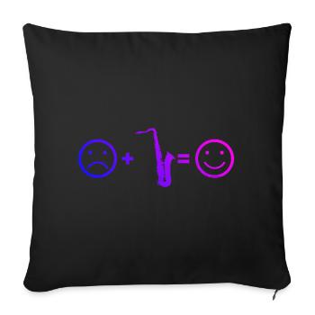 Saxophoniste Homme Saxophone Femmes Saxophoniste - Housse de coussin décorative 45 x 45 cm - noir - Devant