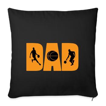 Basket-ball DAD - Housse de coussin décorative 45 x 45 cm - noir - Devant
