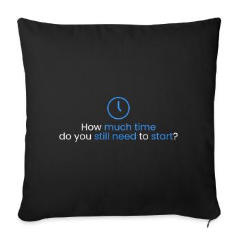 Combien de temps reste-t-il pour le départ? - Housse de coussin décorative 45 x 45 cm - noir - Devant