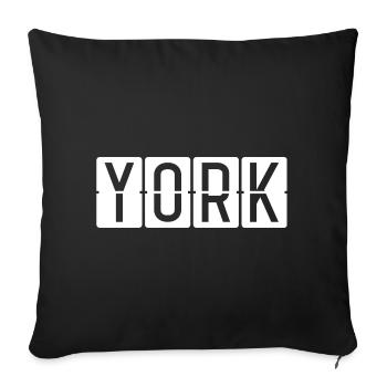 Panneau de l’aéroport de York - Housse de coussin décorative 45 x 45 cm - noir - Devant