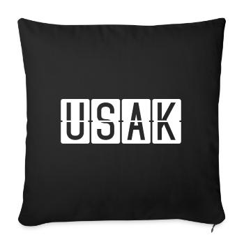 Panneau de l’aéroport d’Uşak - Housse de coussin décorative 45 x 45 cm - noir - Devant