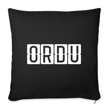 Panneau de l’aéroport d’Ordu - Housse de coussin décorative 45 x 45 cm - noir - Devant