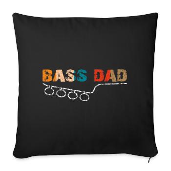 Dad plays bass - Sofa pillowcase 17,3'' x 17,3'' (45 x 45 cm) - black - Front