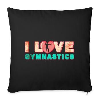 Gymnastics Gymnastics Gymnast Sport - Sofa pillowcase 17,3'' x 17,3'' (45 x 45 cm) - black - Front