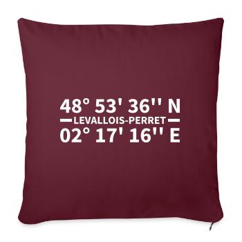 Levallois-Perret coordinates - Sofa pillowcase 17,3'' x 17,3'' (45 x 45 cm) - burgundy - Front