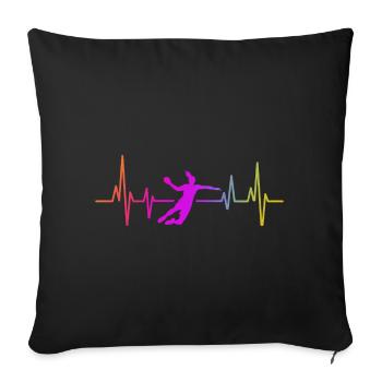 Handball Handball Joueur de handball féminin - Housse de coussin décorative 45 x 45 cm - noir - Devant