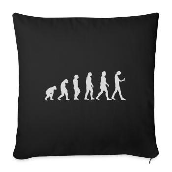 De l’évolution humaine à la dépendance au smartphone - Housse de coussin décorative 45 x 45 cm - noir - Devant