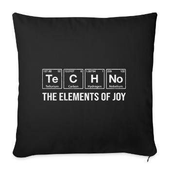 Techno Rave Electro Raver Chemistry Periodic Table - Sofa pillowcase 17,3'' x 17,3'' (45 x 45 cm) - black - Front