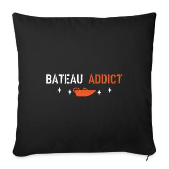 Boat addict - Sofa pillowcase 17,3'' x 17,3'' (45 x 45 cm) - black - Front