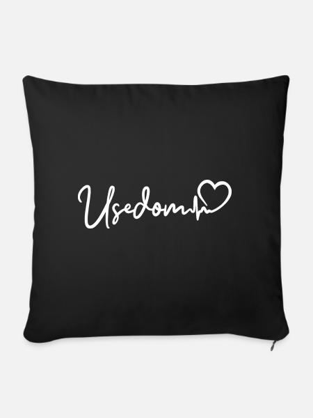 Usedom Herzschlag Ostsee Insel Usedom - Sofakissenbezug 45 x 45 cm - Schwarz