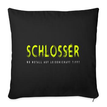Schlosser Handwerker Design - Sofakissenbezug 45 x 45 cm - Schwarz - Vorne
