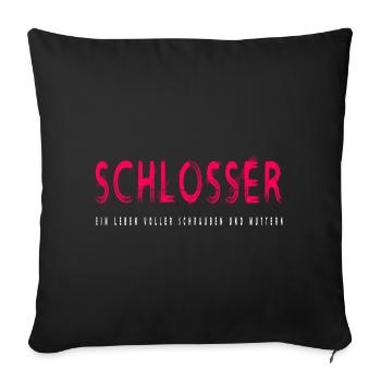 Schlosser Handwerker Design - Sofakissenbezug 45 x 45 cm - Schwarz - Vorne