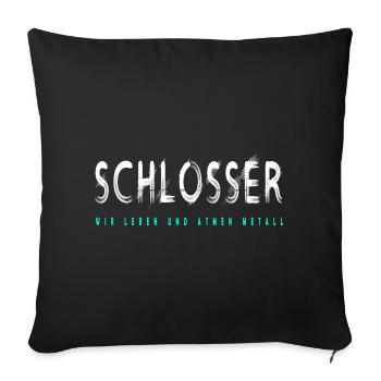 Schlosser Handwerker Design - Sofakissenbezug 45 x 45 cm - Schwarz - Vorne