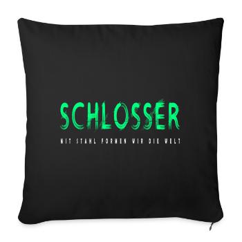 Schlosser Handwerker Design - Sofakissenbezug 45 x 45 cm - Schwarz - Vorne