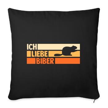 Nagetier Biberliebhaber Biber - Sofakissenbezug 45 x 45 cm - Schwarz - Vorne