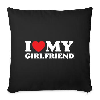 J’aime ma petite amie - Housse de coussin décorative 45 x 45 cm - noir - Devant