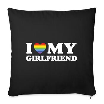 J’aime ma copine - LGBTQ - Housse de coussin décorative 45 x 45 cm - noir - Devant