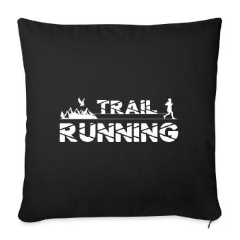 Trail Running Eagle Mountains Forest Shoes Profile - Sofa pillowcase 17,3'' x 17,3'' (45 x 45 cm) - black - Front