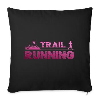 Trail Running Eagle Mountains Forest Shoes Profile pink - Sofa pillowcase 17,3'' x 17,3'' (45 x 45 cm) - black - Front