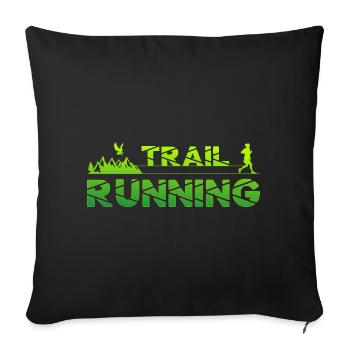 Trail Running Eagle Mountains Forest Shoes Profile Green - Sofa pillowcase 17,3'' x 17,3'' (45 x 45 cm) - black - Front