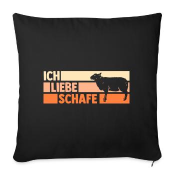 Landwirt Schäfer Bauernhof Schafe - Sofakissenbezug 45 x 45 cm - Schwarz - Vorne