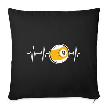 Heartbeat 9-Ball Billiards Symbol Pulse Pool ECG - Sofa pillowcase 17,3'' x 17,3'' (45 x 45 cm) - black - Front